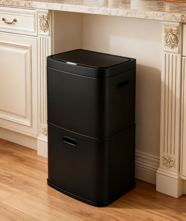 OWJ-SH2 Light Luxury Double Layer Recycling Bin, Stylish Household Waste Bin